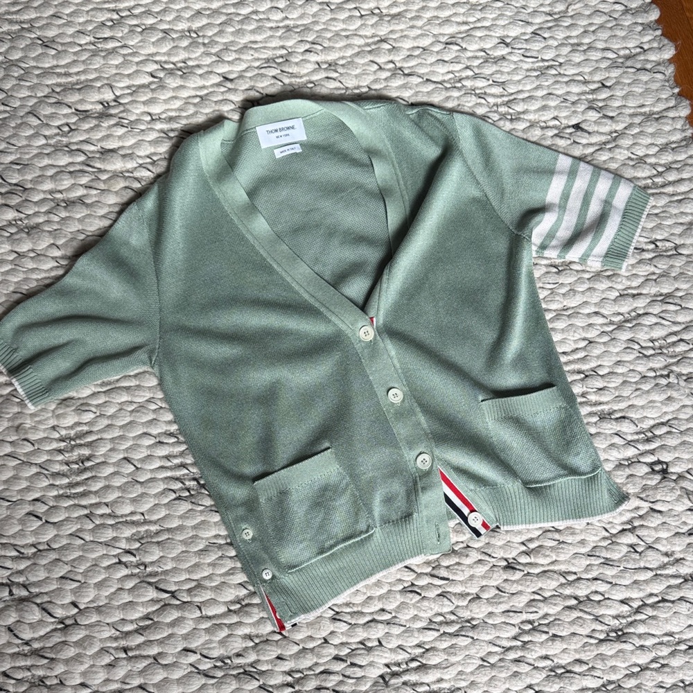 Thom Browne Sage Green Cardigan